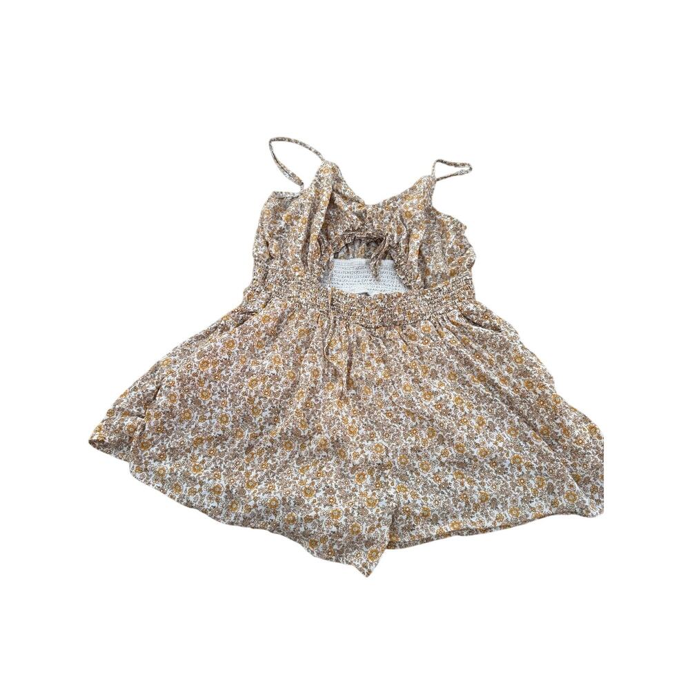 American Eagle Floral Cutout Romper - White/Yellow/Green - Size XL